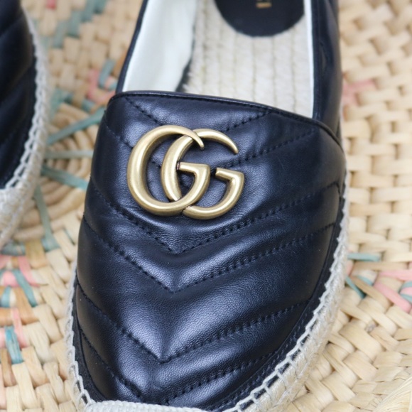 Authentic Gucci Black Quilted Espadrilles - Picture 2 of 11
